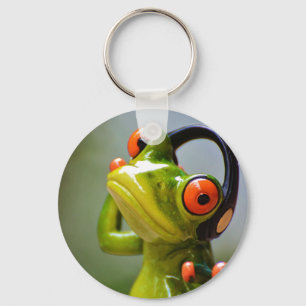 Sr. Sapo com Fones de ouvido Button Chaveiro