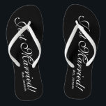 Sr. Sra. chinelos do recem casados para noivos<br><div class="desc">Sr. do recem casados e Sra. chinelos para o casal dos noivos. Flip-flops elegantes conhecidos personalizados para newlyweds e seu séquito. Faça suas próprias sandálias personalizadas da cunha para a noiva da equipe, as noivas empregada doméstica, a madrinha de casamento, o florista, a mãe da noiva, a mãe do noivo,...</div>