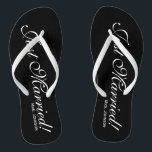 Sr. Sra. chinelos do recem casados para noivos<br><div class="desc">Sr. do recem casados e Sra. chinelos para o casal dos noivos. Flip-flops elegantes conhecidos personalizados para newlyweds e seu séquito. Faça suas próprias sandálias personalizadas da cunha para a noiva da equipe, as noivas empregada doméstica, a madrinha de casamento, o florista, a mãe da noiva, a mãe do noivo,...</div>