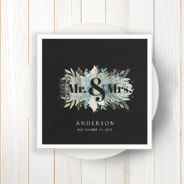 "Sr. & Sra." guardanapo elegante de folha