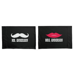 Sr. & Sra. Mustache e Casal de Casamento de Lábios