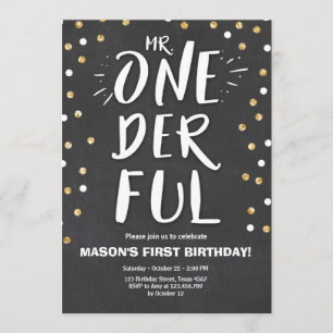 Sr. Um maravilhoso convite de aniversário Boy Blac