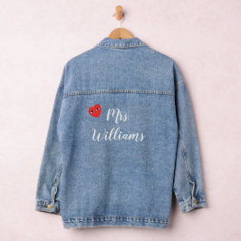 Sra. com Jaqueta de Heart Denim