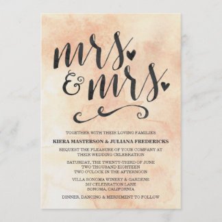 Sra. Convite de casamento da Sra. Lésbica