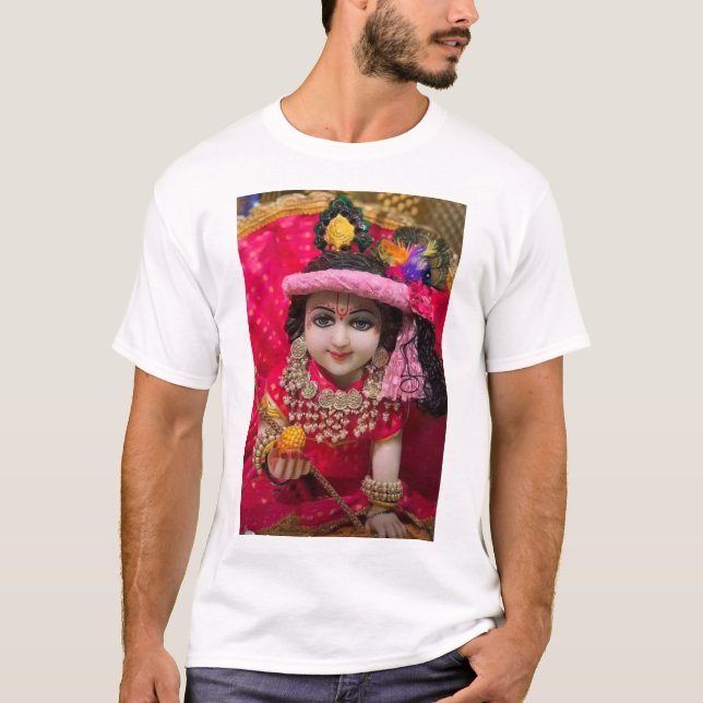 Sree Krisna Designer imprimiu camiseta (Frente)