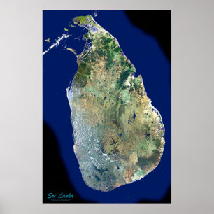 Sri Lanka do poster do satélite do espaço