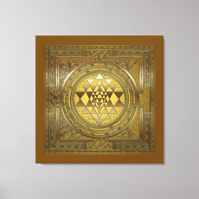 Sri Yantra Dourado - Canvas (Frente)