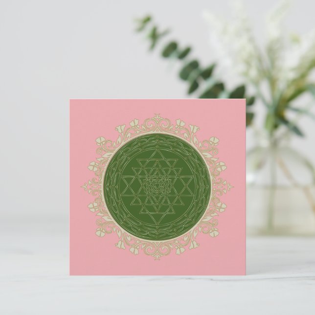 Sri Yantra Mandala - Cartão Saudável (Em pé/Frente)