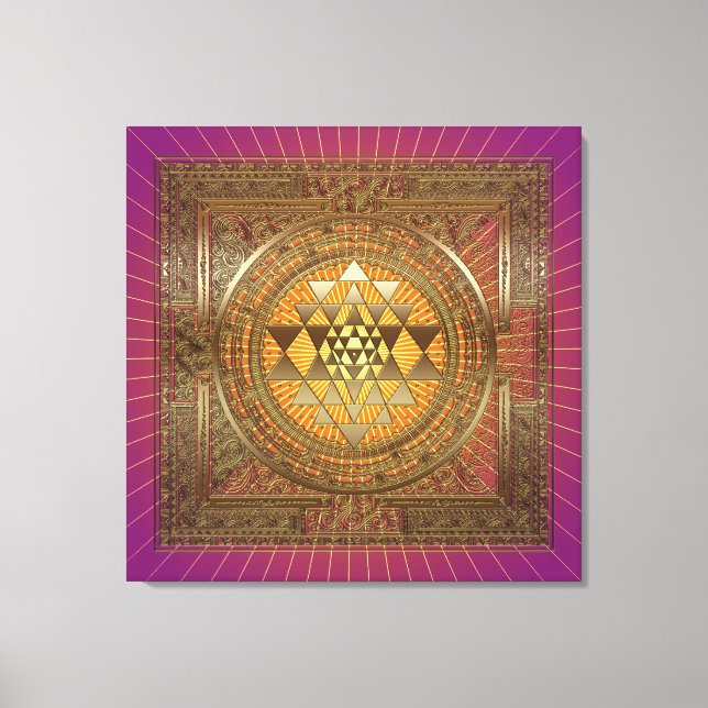 Sri Yantra Purple Sun - Canvas (Frente)