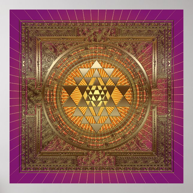 Sri Yantra Purple Sun - Poster (Frente)