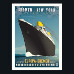 SS Europa Art Deco Travel Poster<br><div class="desc">This piece pays tribute to the Art Deco style advertisements used by ocean lines during the period of around the 1930's. Featuring the Nord Lloyd liners Europa and Bremen, this piece honors two liners that shaped the history of not only maritime design, but also in the success of World War...</div>