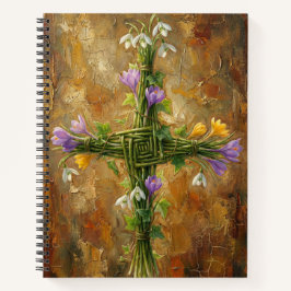 St Brigid Cross Green Rushes Crocus Imbolc Art