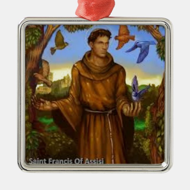 St Francis com pássaros, o ornamento bonito ou o (Frente)