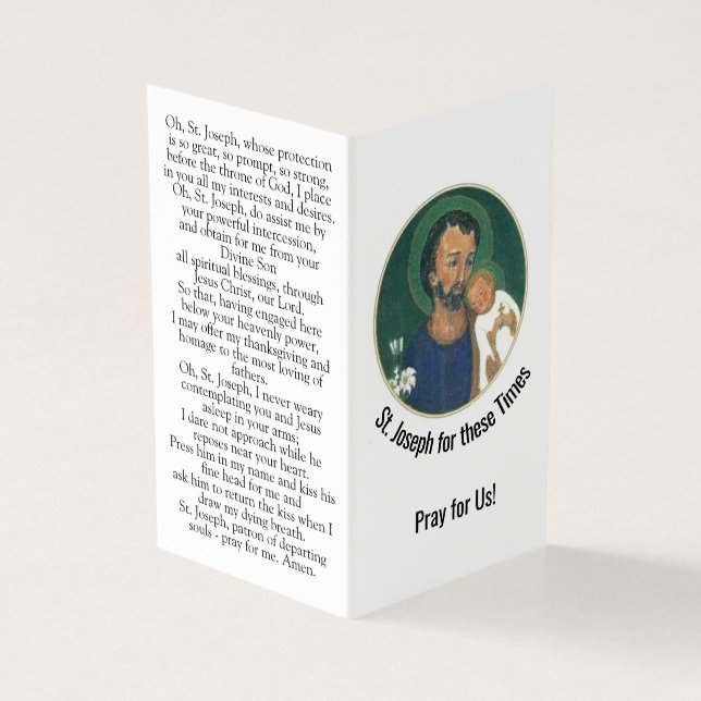 St. Joseph for these Times Prayer Card (Exterior)