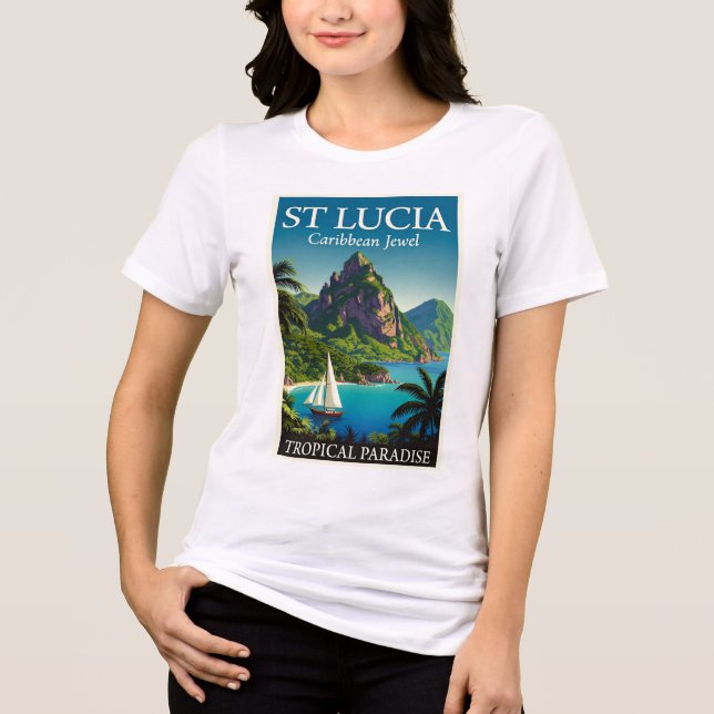 St Lucia Caribbean Jewel  T-Shirt (Frente)
