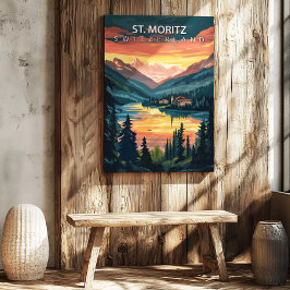 St. Moritz Switzerland Travel Canvas Wall Art