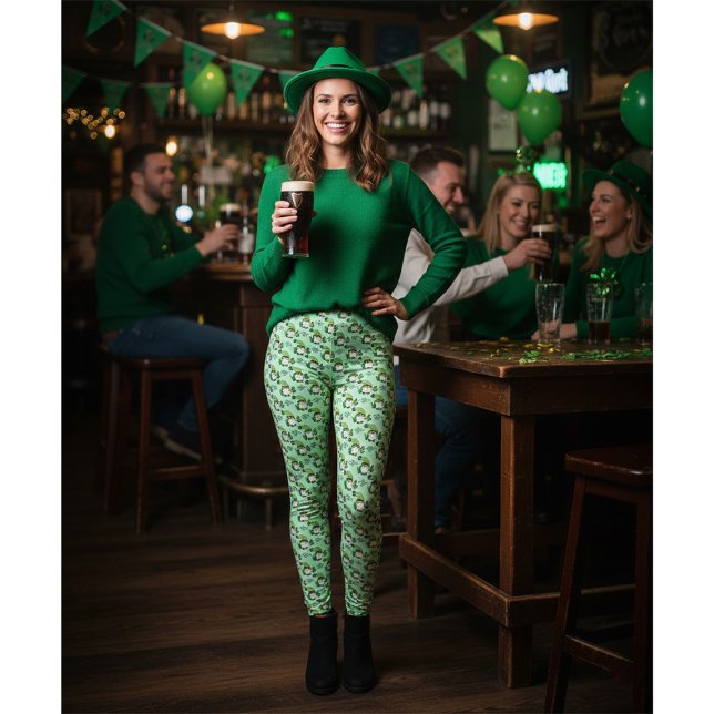 St. Patrick’s Day Gnome Green Leggings (Criador carregado)
