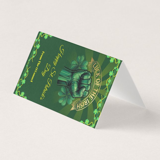St. Patrick’s Day Luck of the Irish Fist Shamrock  (Frente)