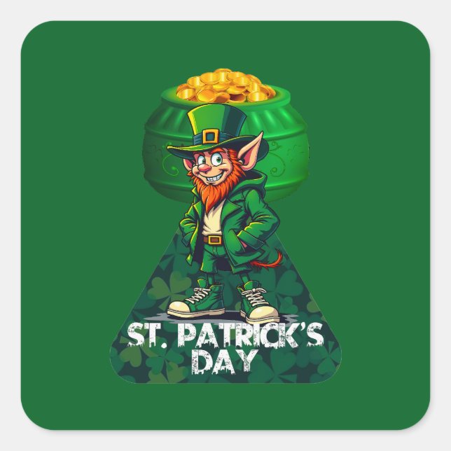 St Patrick’s Day Pot of Gold - Autocolante (Frente)