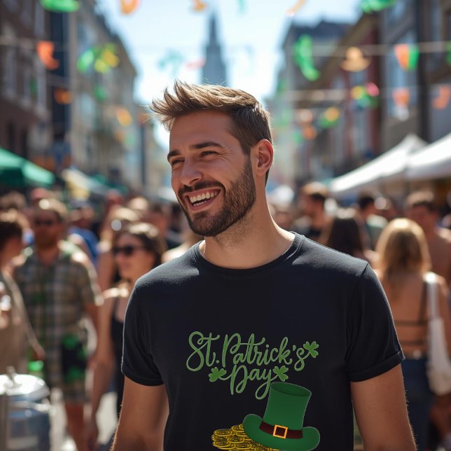 St. Patrick's Day Basic Dark Men's T-Shirt (Criador carregado)