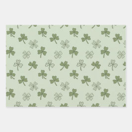 St Patricks Day Soft Doodle Shamrocks Pattern