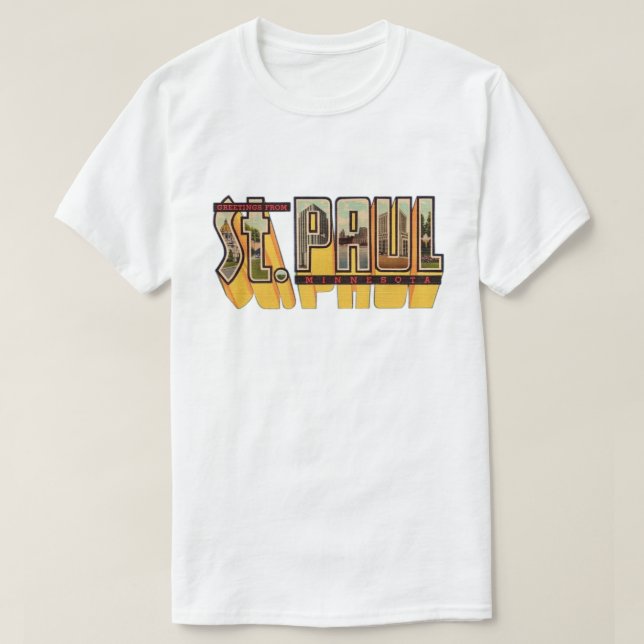 St Paul Retro Greeting T-Shirt (Frente do Design)