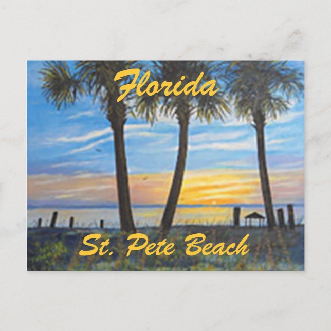 "ST. PETE BEACH FLORIDA PALMS POSTCARD" CARTÃO POS (Frente)
