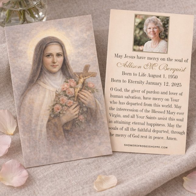 St. Therese Catholic Funeral Memorial Holy Card - (Criador carregado)