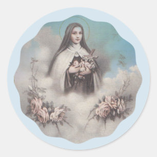 St. Therese de Lisieux com etiqueta do