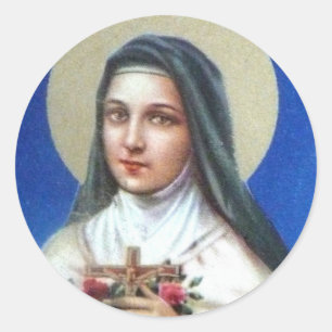 St. Therese de Lisieux com etiqueta do