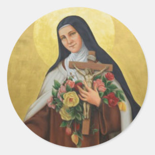 St. Therese de Lisieux com etiqueta do
