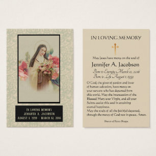 St. Therese do cartão santamente memorável fúne