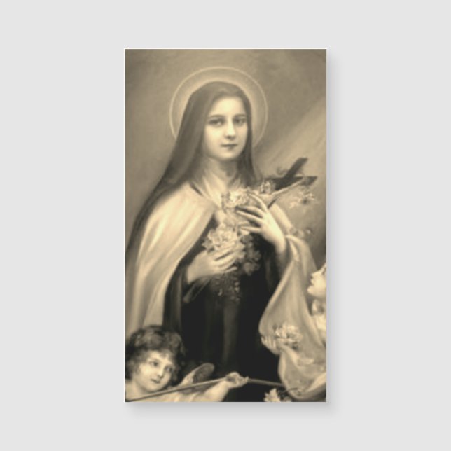 St. Therese o cartão santamente da flor pequena (Frente)