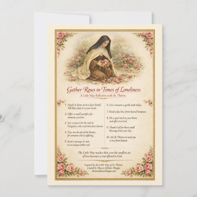 St. Therese Reflection Prayer Roses  (Frente)