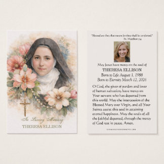 St. Therese Rosary Floral Funeral Prayer Memorial 