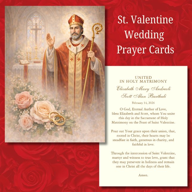 St. Valentine Catholic Wedding Prayer Card (Criador carregado)