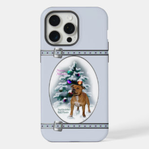 Staffordshire Bull Terrier Feriados de Natal Azuis