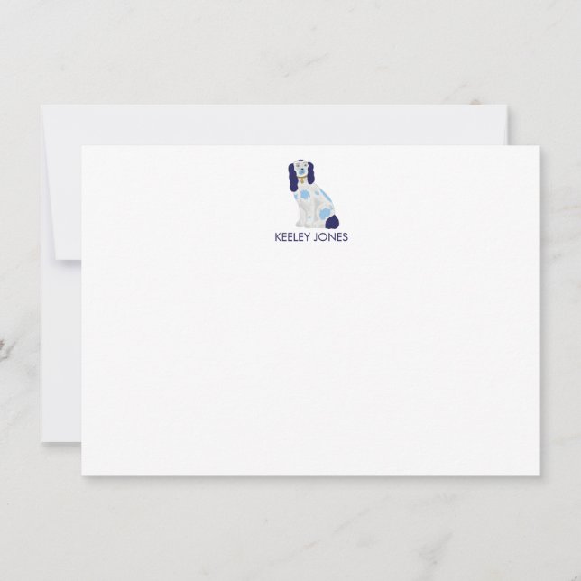 Staffordshire Spaniel Personalizado Cartão de Nota (Frente)