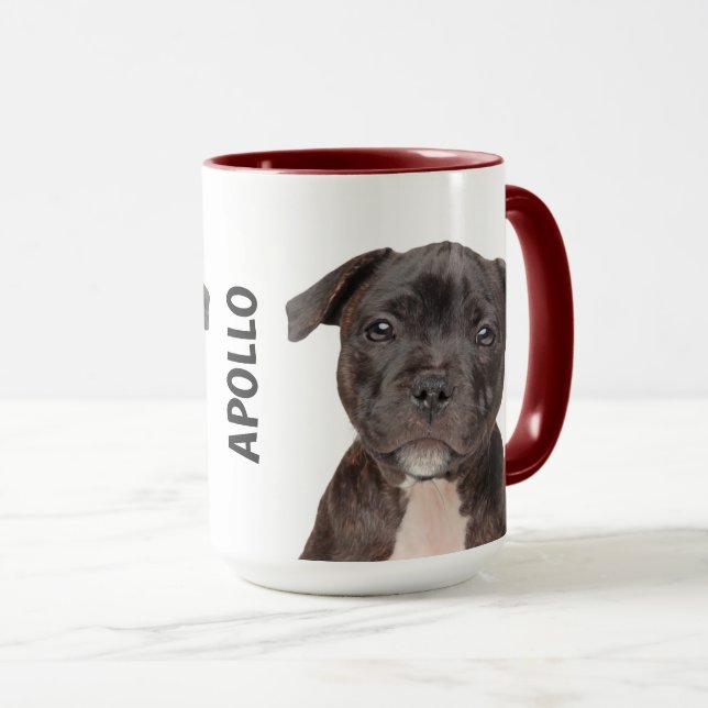 Staffordshire Terrier caneca personalizada (Frente Esquerda)