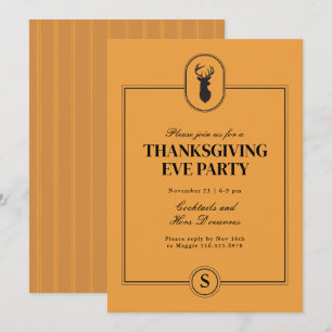 Stag Clássico Ação de Graças Eve Pinstripe Convite