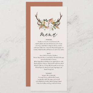 stag rust terracotta menu de casamento elegante fl