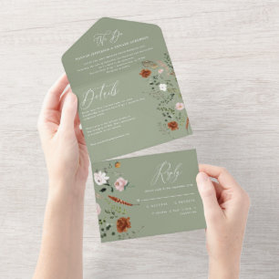 Stag Sage verde floral rustic elegant