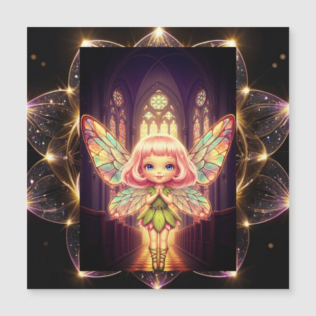 Stained glass, fairies, cathedrals, prayer (Frente)