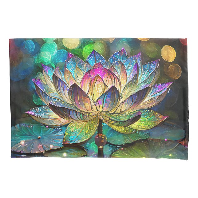 Stained Glass Vibrant Lotus Flower (Frente)