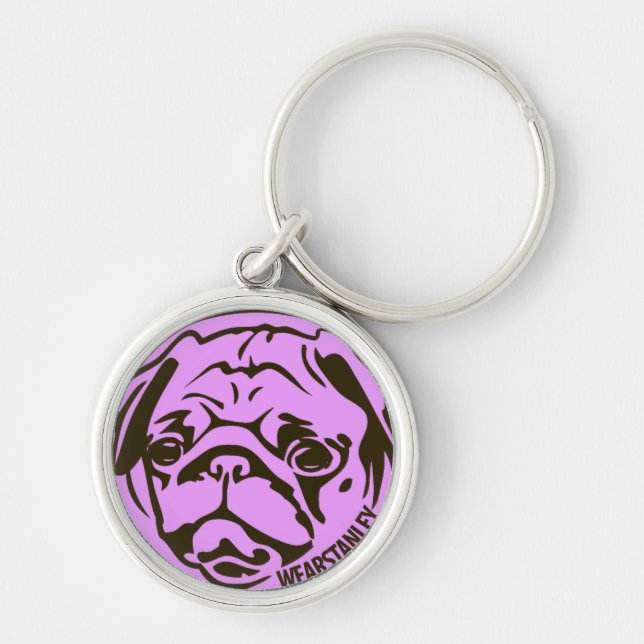 Stanley o chaveiro do rosa do pug (Frente)