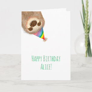 Stanley sloth personalizou o cartão de aniversário
