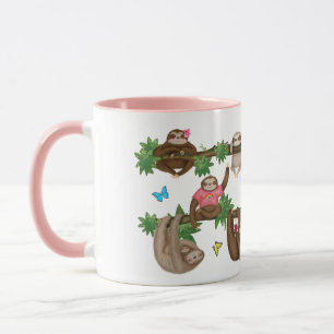 Stanley Sloth rosa "desfrutando de uma caneca preg