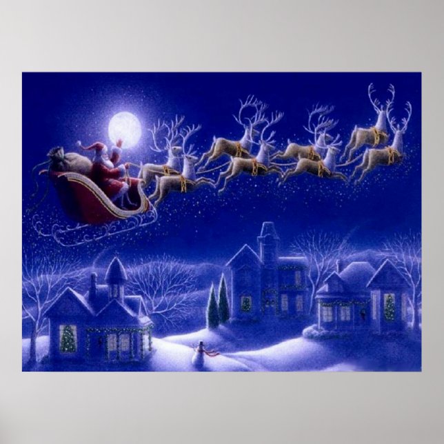 Stanta Claus Sleigh Poster (Frente)