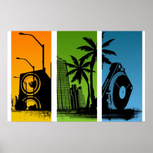 Stanton Turntable City Poster - DJ Disk Jockey