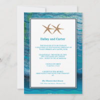 Star Fishes - Convites de casamento azuis